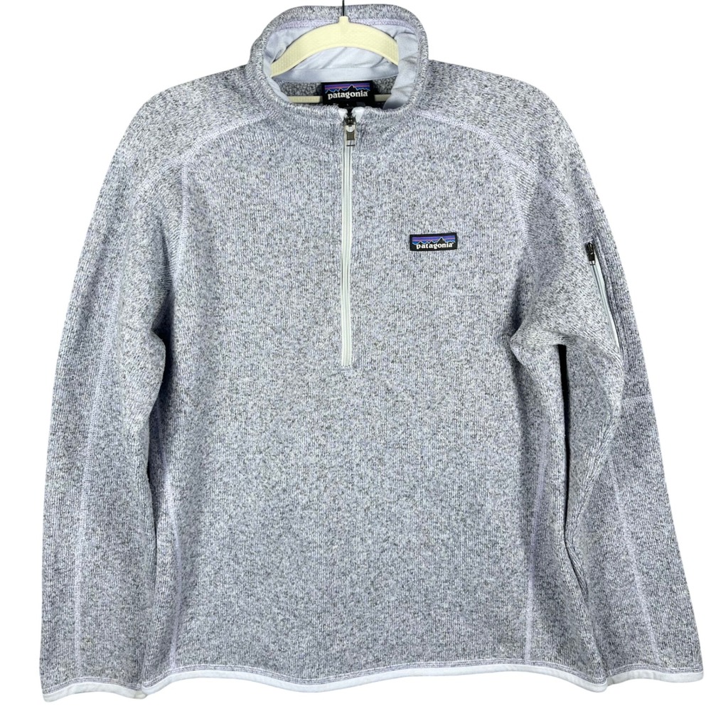 Patagonia Better Sweater 1/4 Zip Pullover Womens L Blue Heather STY25618